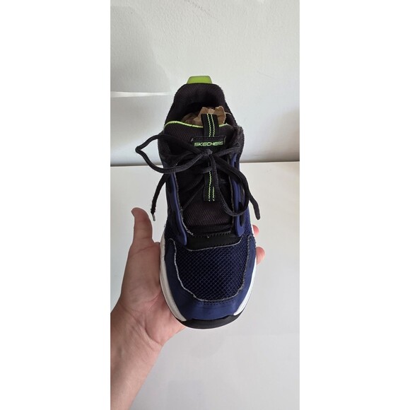 Skechers SN 404031L Blue Black Green Running Shoes Size 4 Pre-Owned - Picture 6 of 16